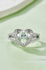 1 Carat Moissanite 925 Sterling Silver Heart Ring