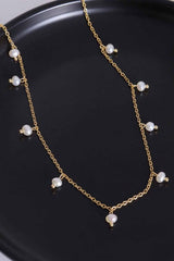 18K Gold - Plated Titanium Steel Pearl Necklace