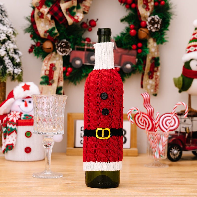 2-Piece Cable-Knit Wine Bottle Covers - Cute Little Wish