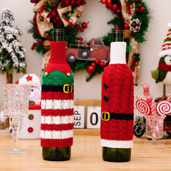 2-Piece Cable-Knit Wine Bottle Covers - Cute Little Wish