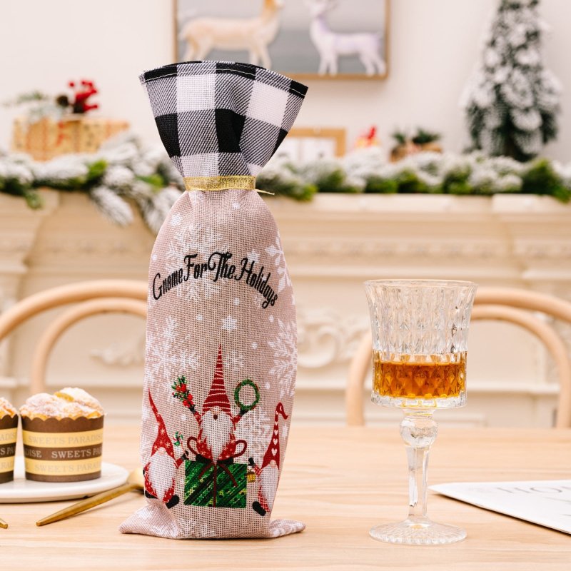 2-Piece Christmas Plaid Wine Bottle Covers - Cute Little Wish