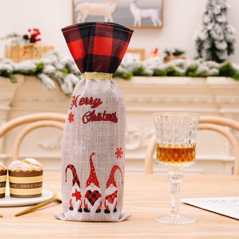 2-Piece Christmas Plaid Wine Bottle Covers - Cute Little Wish