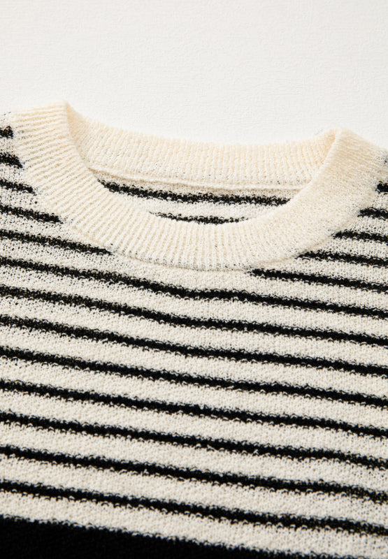 Striped Round Neck Sweater Vest