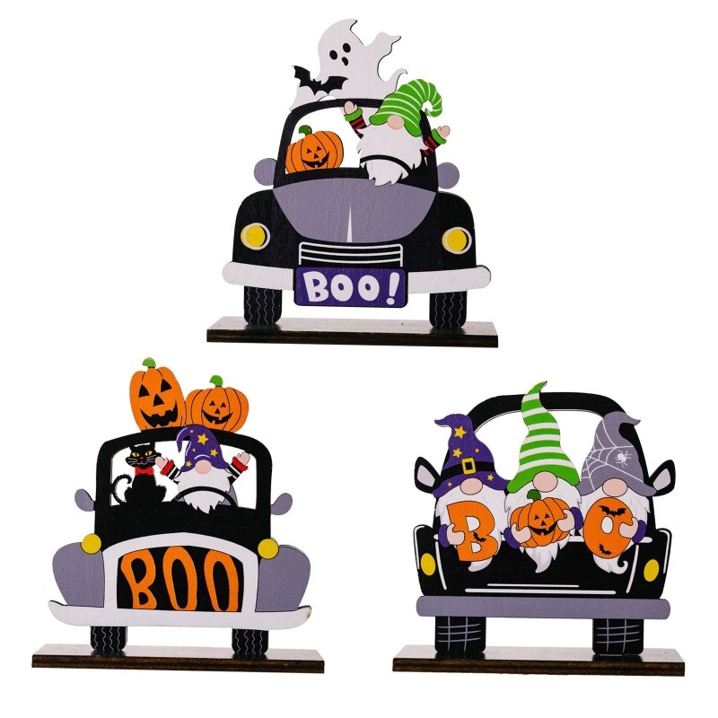 3-Piece Halloween Element Car-Shape Ornaments - Cute Little Wish