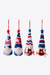 4-Piece Independence Day Knit Hanging Gnomes - Cute Little Wish