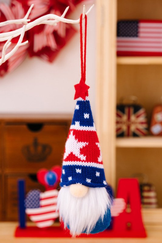 4-Piece Independence Day Knit Hanging Gnomes - Cute Little Wish