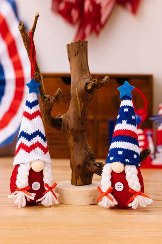 4-Piece Independence Day Knit Hanging Gnomes - Cute Little Wish