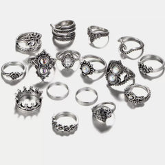 Alloy 16-Piece Ring Set