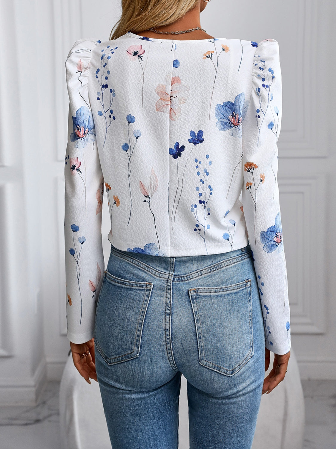 Printed Zip Up Long Sleeve Jacket