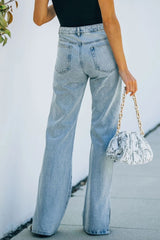 Side Slit Jeans with Pockets