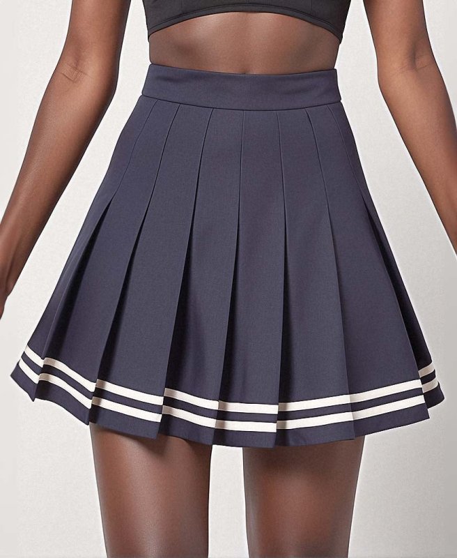 Academia School Girl Navy Pleated Mini Skirts - Cute Little Wish