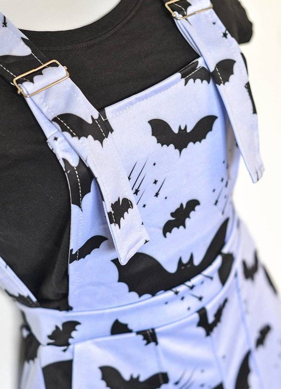 Bat Pattern Gothic Overalls