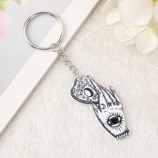 Bohemian Occult Hand Keychain - Alchemy Art Inspired Accessory - Cute Little Wish