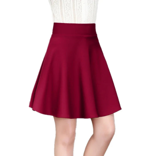 Bold Crimson Skater Skirt - Cute Little Wish