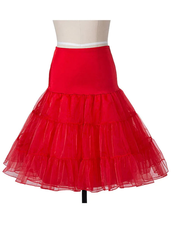 "Bold Red Layered Petticoat - Enhances Skirt Fullness" - Cute Little Wish