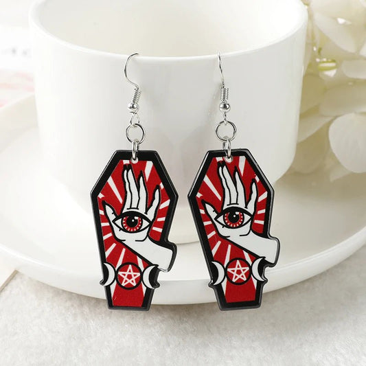 Bold Red Occult Earrings - Cute Little Wish