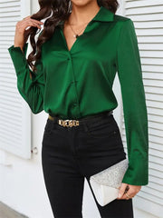 Button Up Collared Neck Long Sleeve Shirt