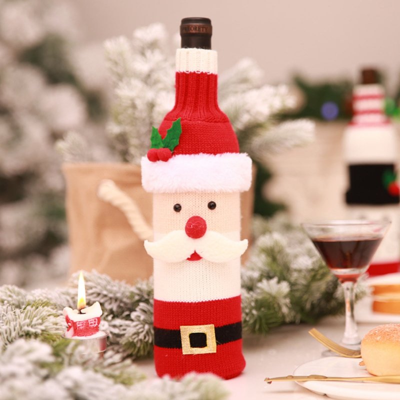 Christmas Knit Wine Bottle Cover - Cute Little Wish