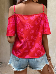 Cold Shoulder Short Flare Sleeve Blouse - Cute Little Wish