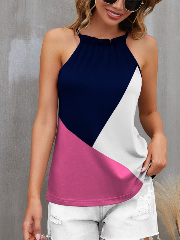 Color Block Grecian Neck Cami - Cute Little Wish