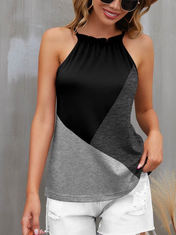 Color Block Grecian Neck Cami - Cute Little Wish