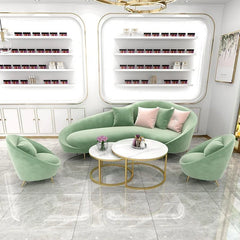 Contemporary Lounge Set with Sectional Sofa, Marble Coffee Table, and Ottomans - Cute Little Wish