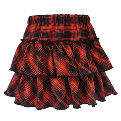 Cosplay Pink Plaid Skirt - High Waist Slim Fit, Japanese Lolita Style - Cute Little Wish