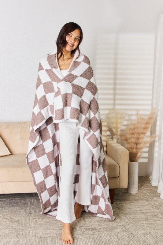 Cuddley Checkered Decorative Throw Blanket - Cute Little Wish