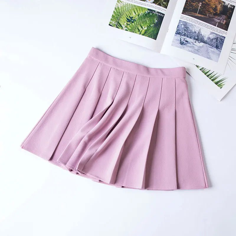 Cute and Preppy High-Waisted Pleated Mini Skirt - Cute Little Wish