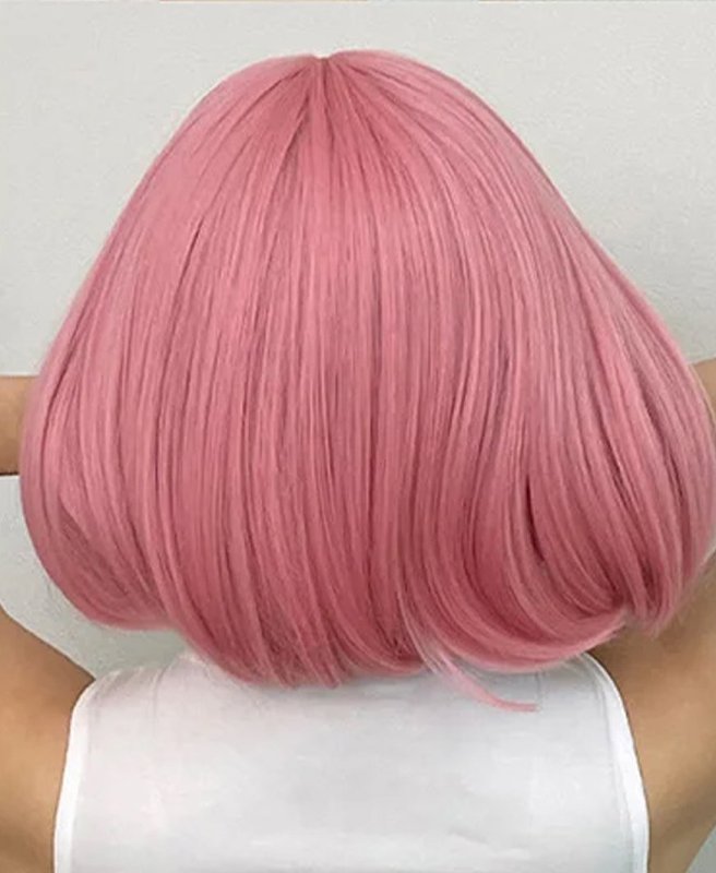 Cute Pink Bob Wig with Bangs - Fun & Flirty Look - Cute Little Wish