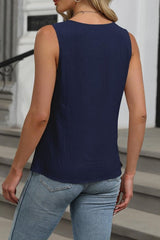 Cutout Round Neck Tank - Cute Little Wish