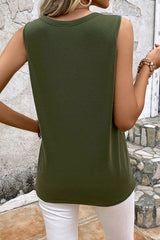 Cutout Round Neck Tank - Cute Little Wish