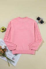 Daisy Notched Long Sleeve Sweater