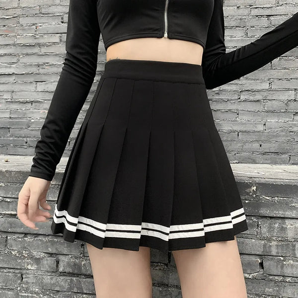 Dark Academia Pleated Mini Skirts