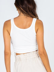 Drawstring Ruched Round Neck Tank - Cute Little Wish