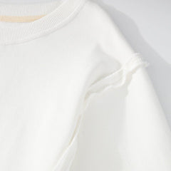 Exposed Seam High - Low Long Sleeve Sweatshirt