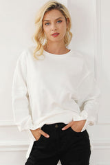 Exposed Seam High - Low Long Sleeve Sweatshirt