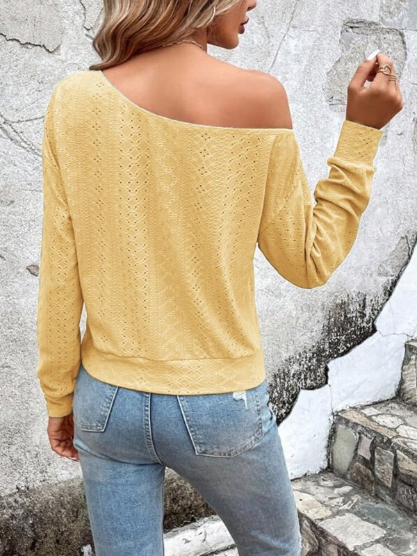 Eyelet Dropped Shoulder Blouse - Cute Little Wish