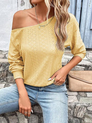 Eyelet Dropped Shoulder Blouse - Cute Little Wish