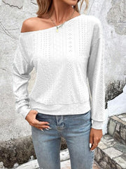 Eyelet Dropped Shoulder Blouse - Cute Little Wish