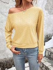 Eyelet Dropped Shoulder Blouse - Cute Little Wish