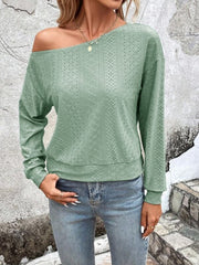 Eyelet Dropped Shoulder Blouse - Cute Little Wish