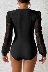 Eyelet Lace Detail Bodysuit - Cute Little Wish