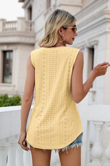 Eyelet V-Neck Tank - Cute Little Wish