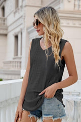 Eyelet V-Neck Tank - Cute Little Wish