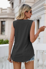 Eyelet V-Neck Tank - Cute Little Wish