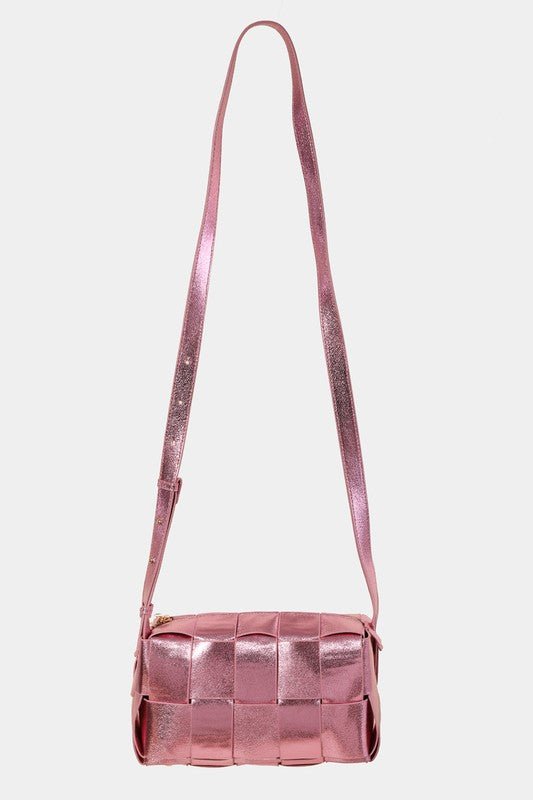 Fame Woven Crossbody Bag with Adjustable Strap