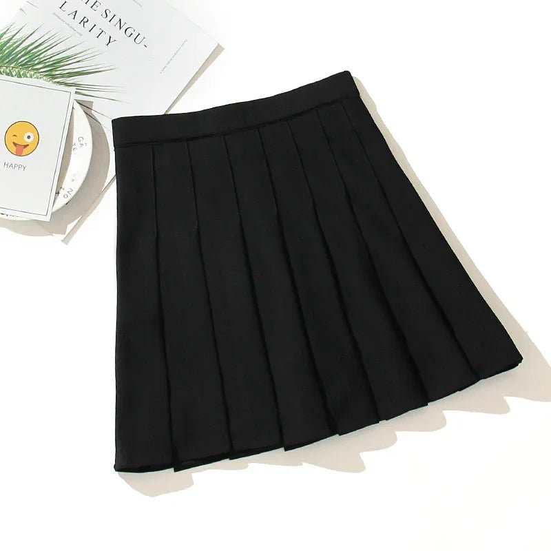 Fashion Black Pleated Skirt - Cute Little Wish