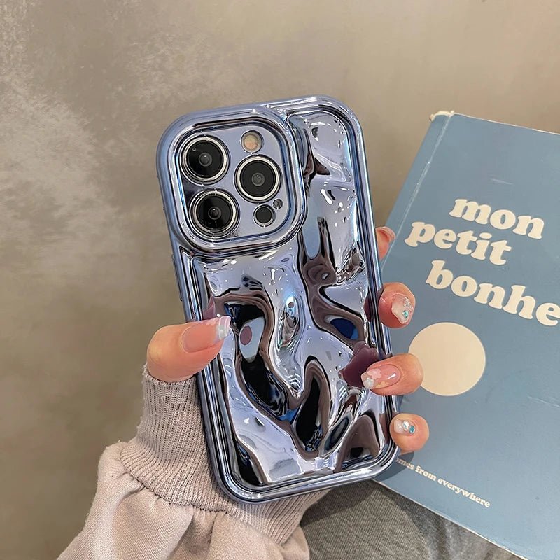 Futuristic Molten Silver Mirror iPhone Case - Cute Little Wish