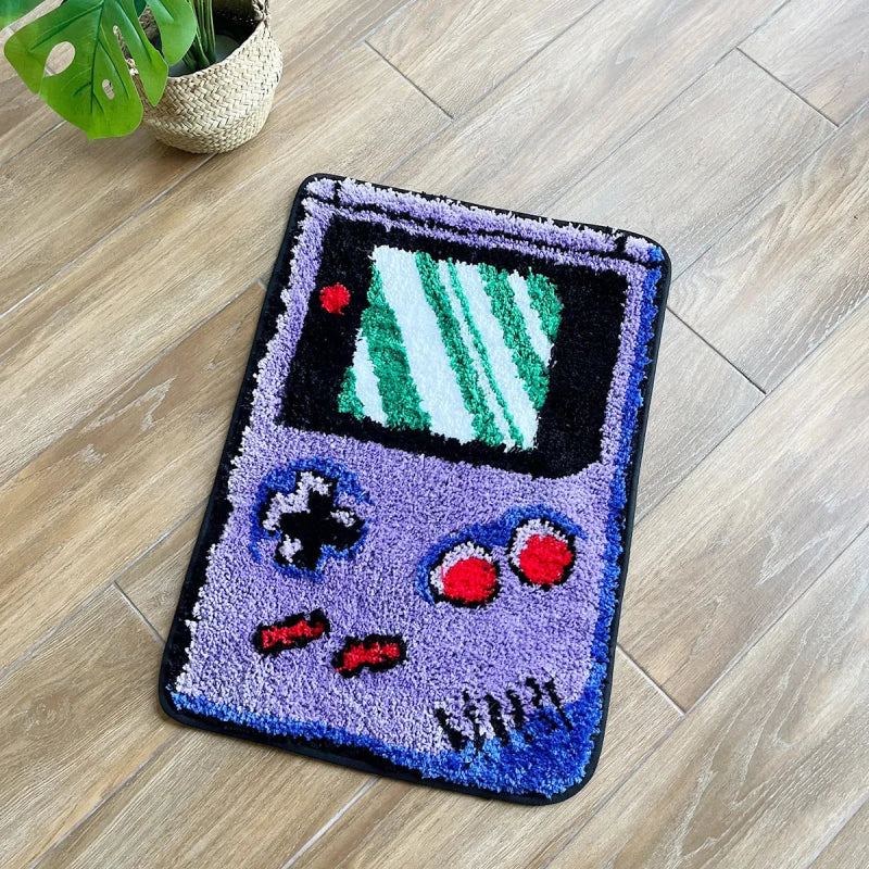 Gamer Device Tufted Rug - Game Room Anti Slip Doormat Rug - Cute Little Wish